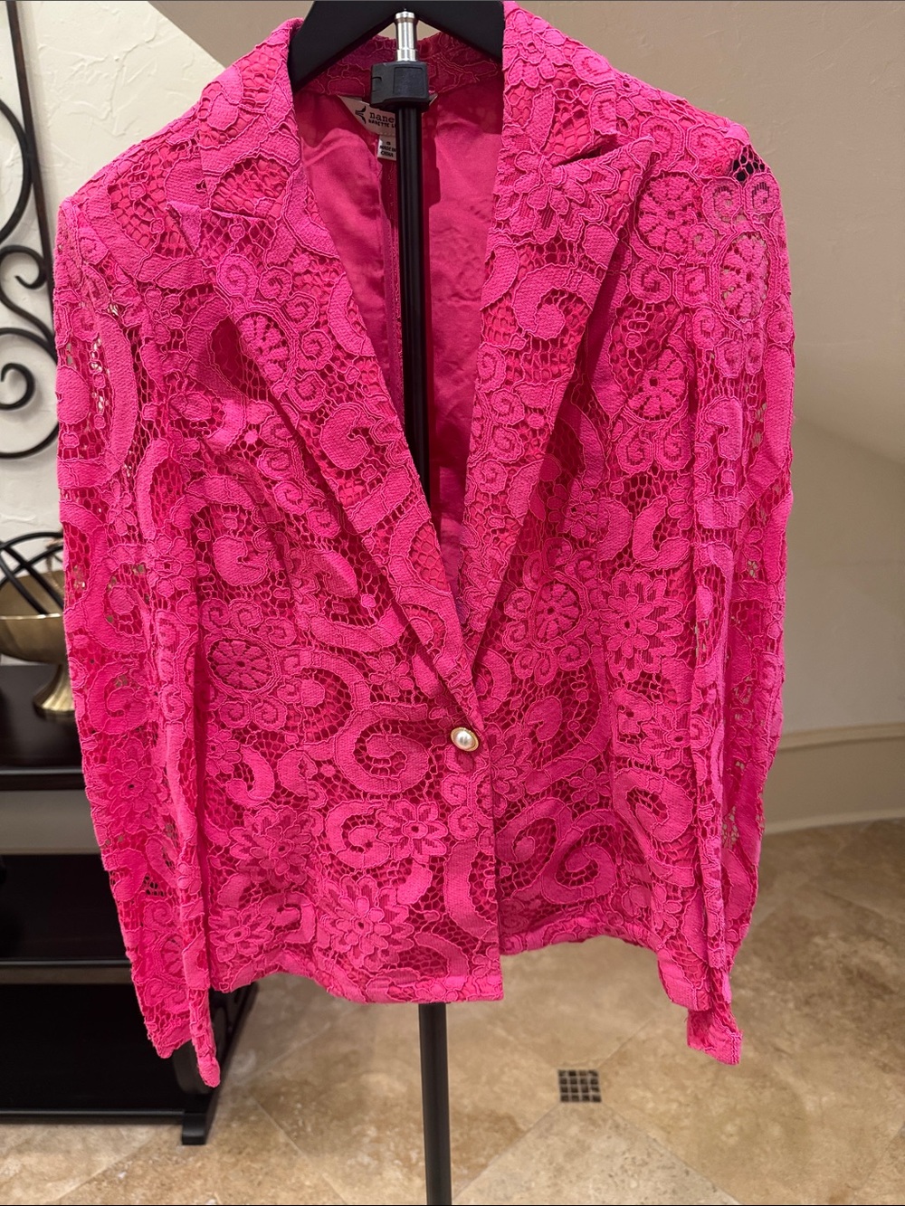Nanette Lepore Hot Pink Lace Blazer Jacket